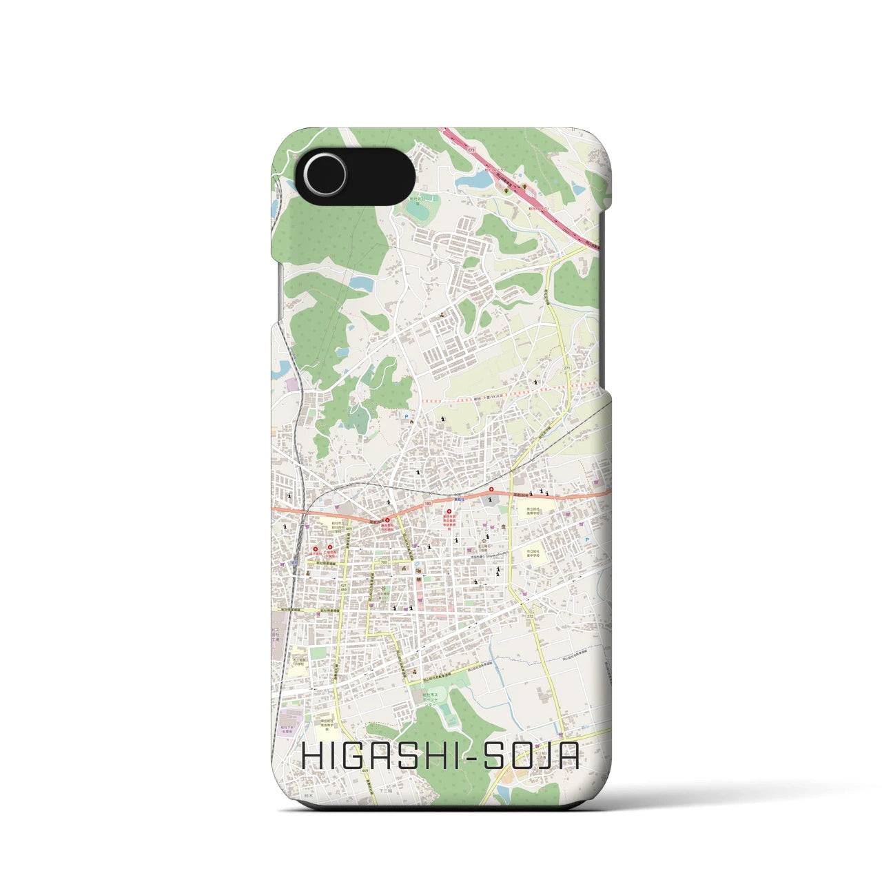 【東総社(岡山県)】地図柄iPhoneケース(バックカバータイプ)