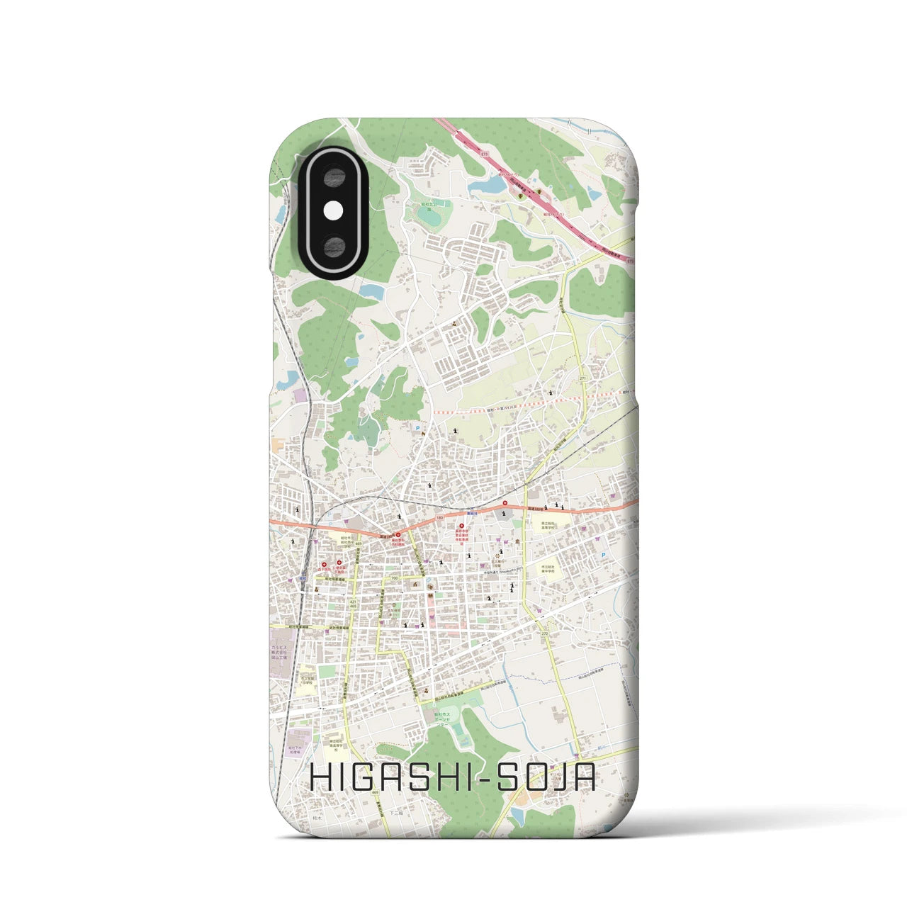 【東総社(岡山県)】地図柄iPhoneケース(バックカバータイプ)