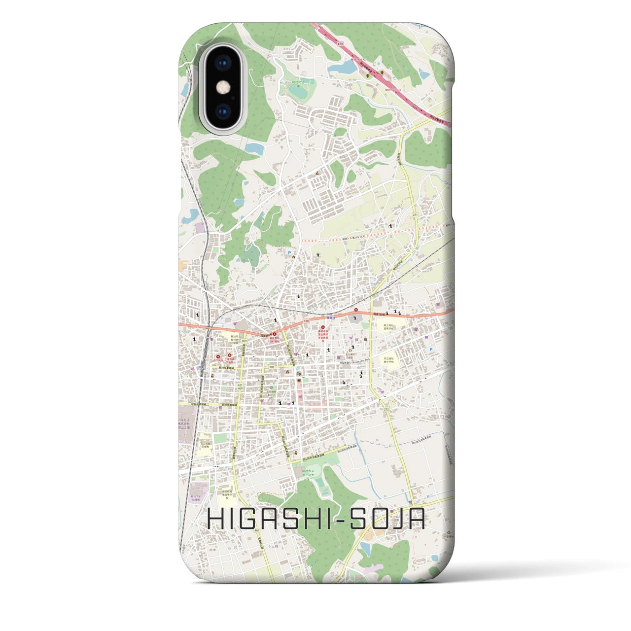 【東総社(岡山県)】地図柄iPhoneケース(バックカバータイプ)