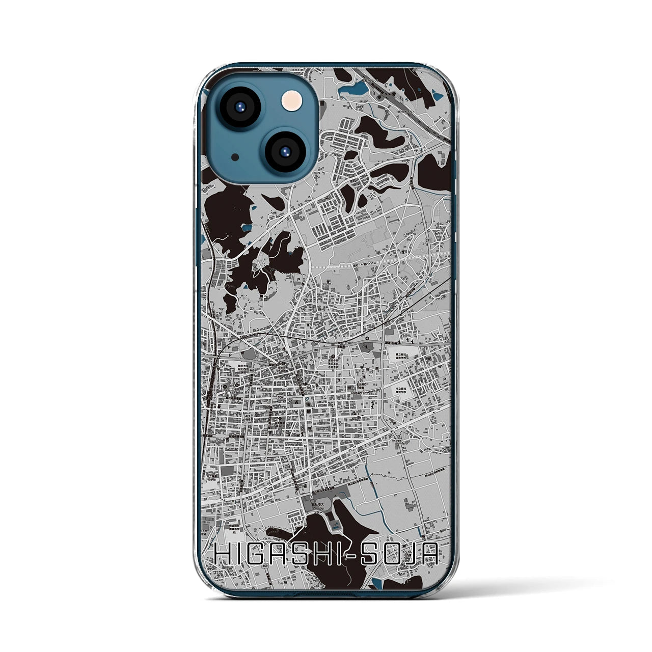 【東総社(岡山県)】地図柄iPhoneケース(クリアタイプ)
