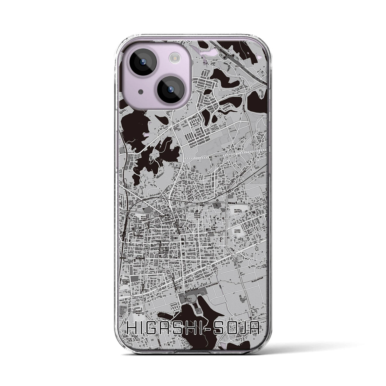 【東総社(岡山県)】地図柄iPhoneケース(クリアタイプ)