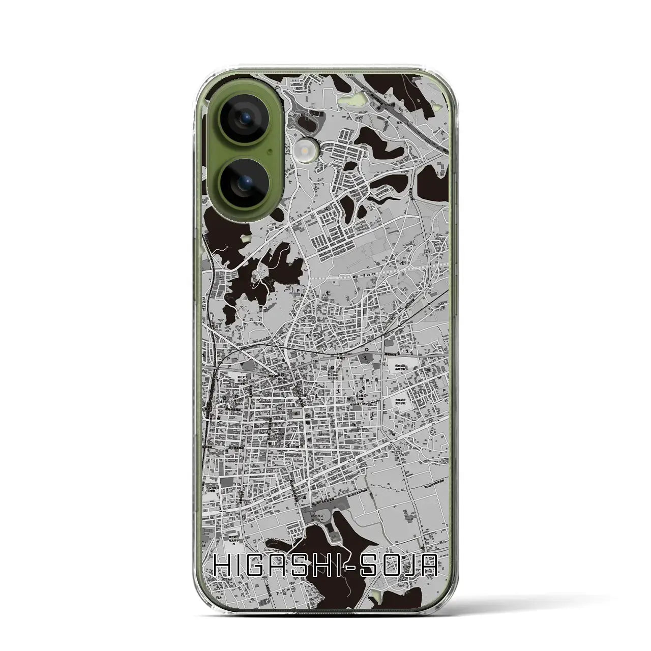 【東総社(岡山県)】地図柄iPhoneケース(クリアタイプ)