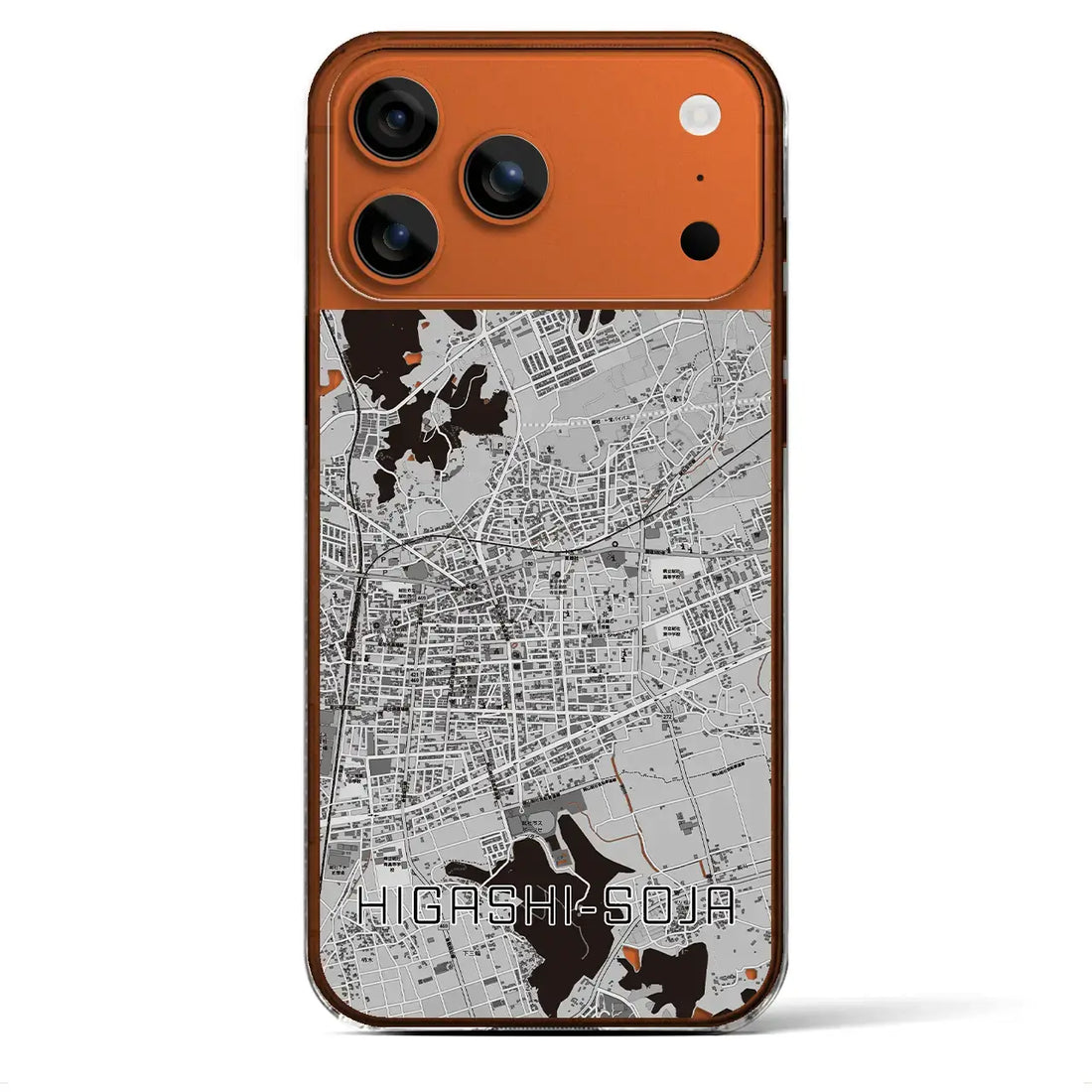 【東総社(岡山県)】地図柄iPhoneケース(クリアタイプ)