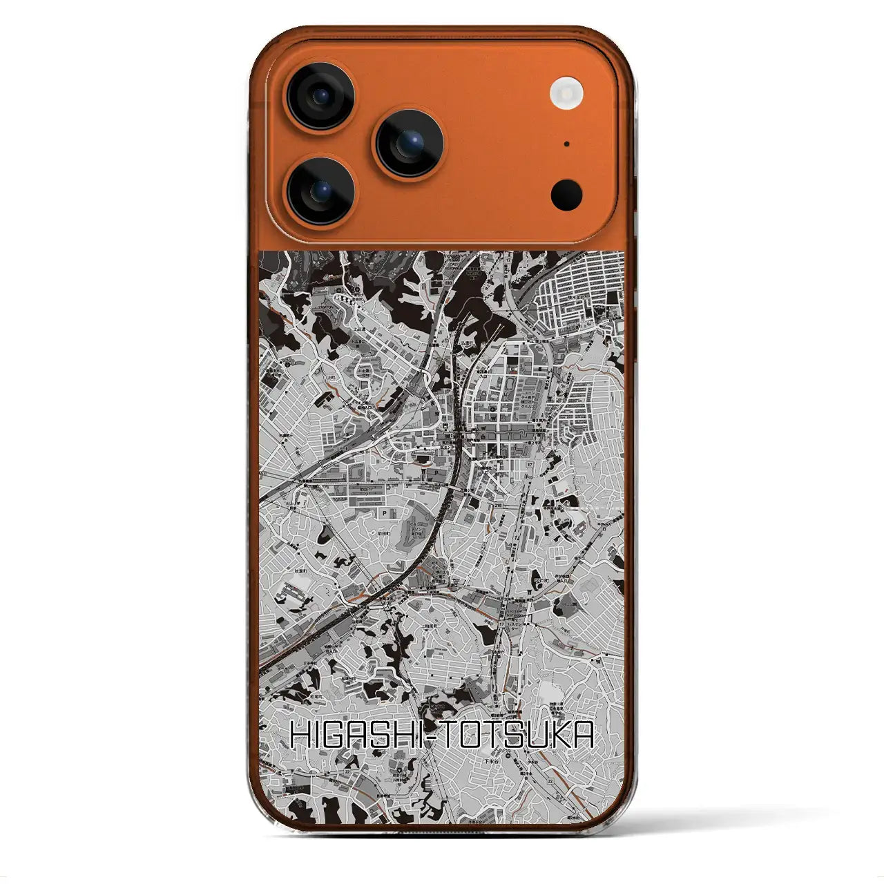 【東戸塚(神奈川県)】地図柄iPhoneケース(クリアタイプ)モノトーン・iPhone 17 Pro Max 用