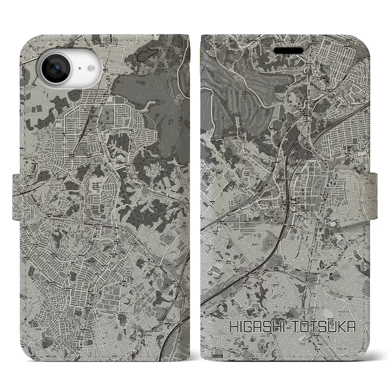 【東戸塚(神奈川県)】地図柄iPhoneケース(手帳タイプ)