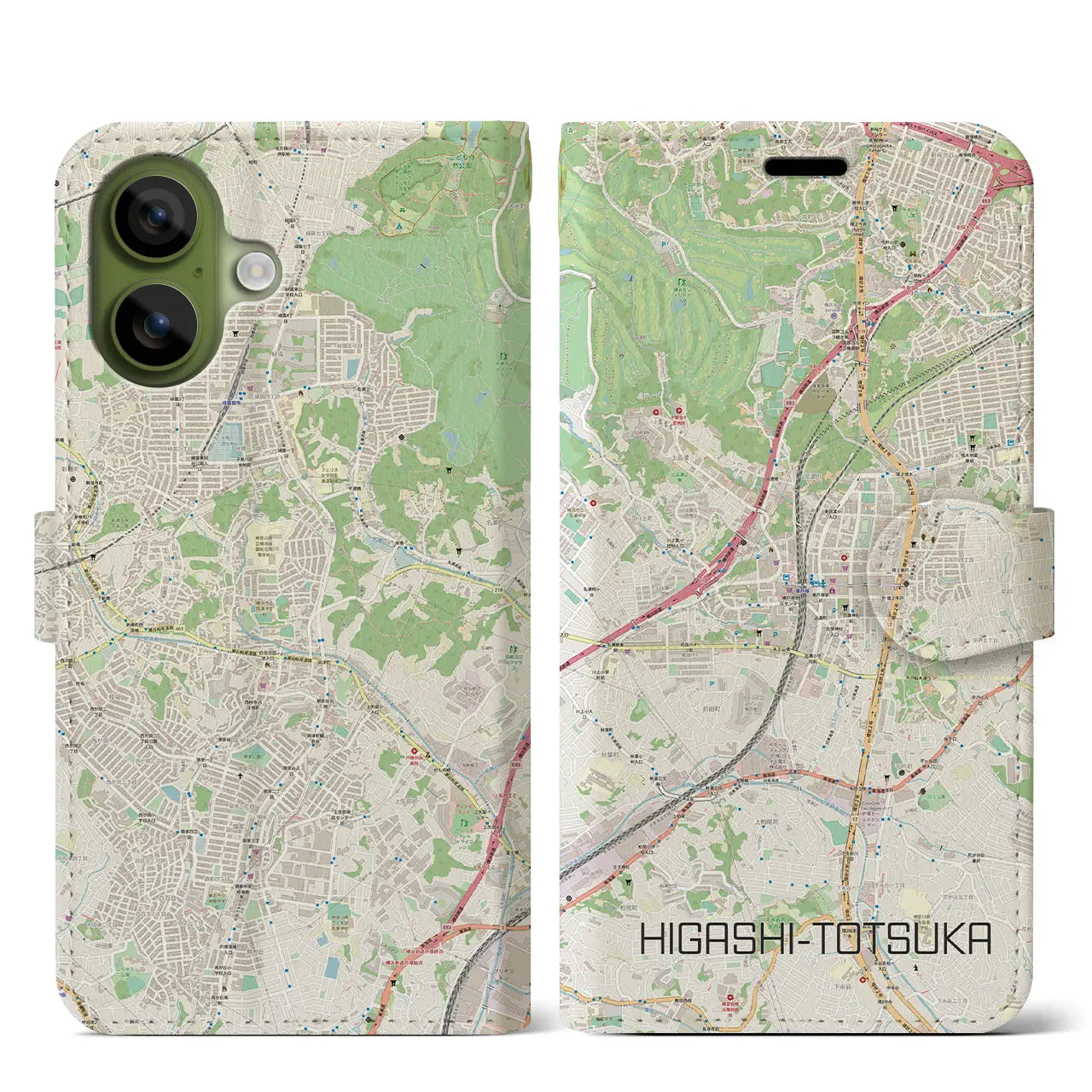 【東戸塚(神奈川県)】地図柄iPhoneケース(手帳タイプ)