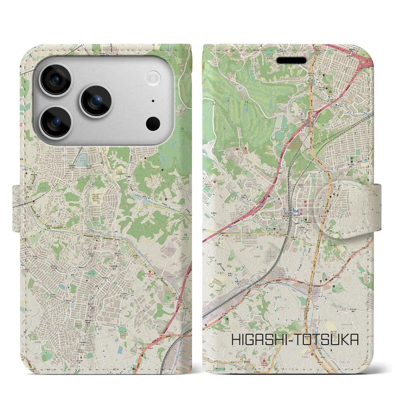 【東戸塚(神奈川県)】地図柄iPhoneケース(手帳タイプ)