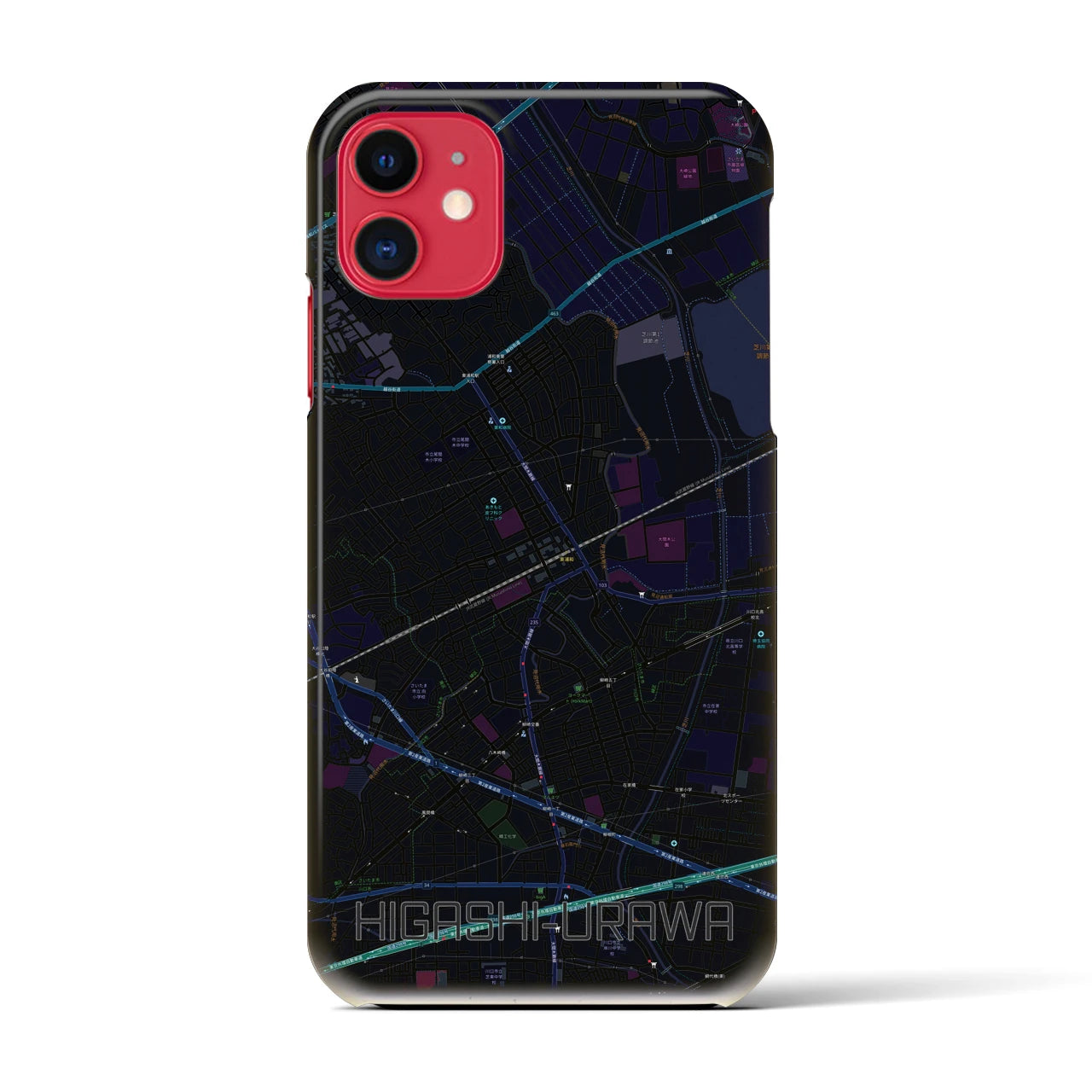 【東浦和(埼玉県)】地図柄iPhoneケース(バックカバータイプ)