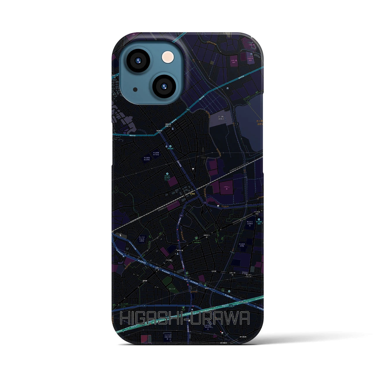 【東浦和(埼玉県)】地図柄iPhoneケース(バックカバータイプ)