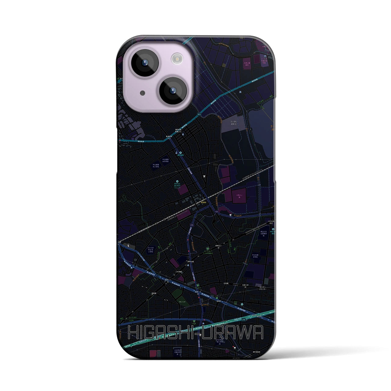 【東浦和(埼玉県)】地図柄iPhoneケース(バックカバータイプ)