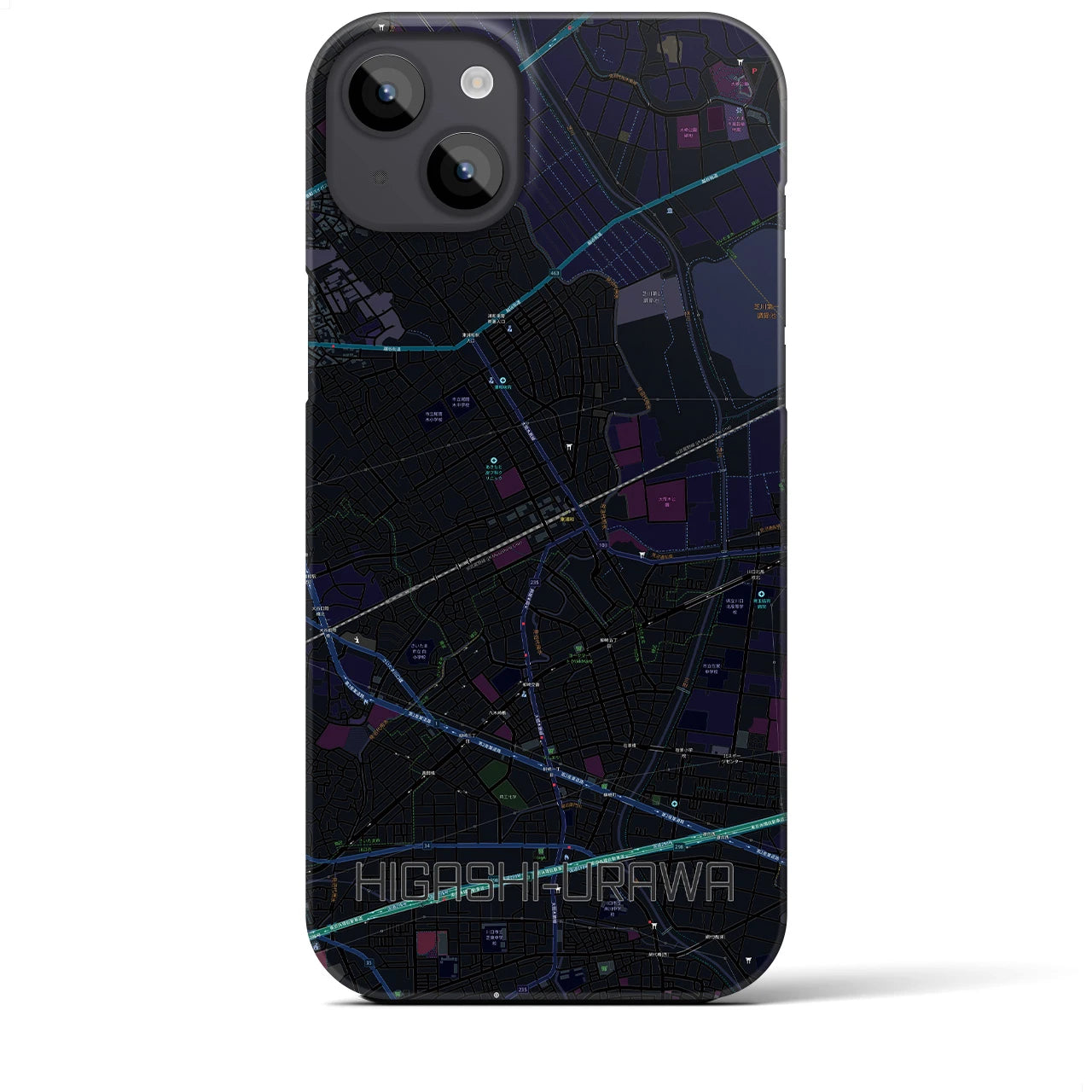 【東浦和(埼玉県)】地図柄iPhoneケース(バックカバータイプ)