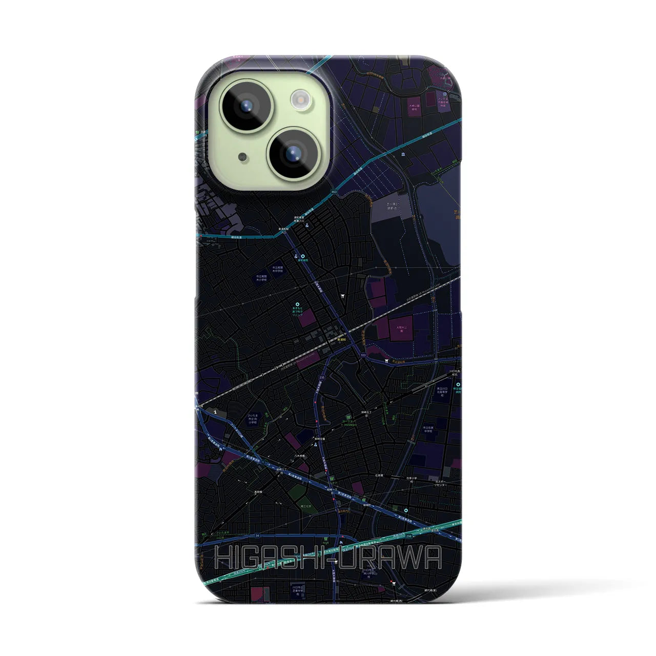 【東浦和(埼玉県)】地図柄iPhoneケース(バックカバータイプ)