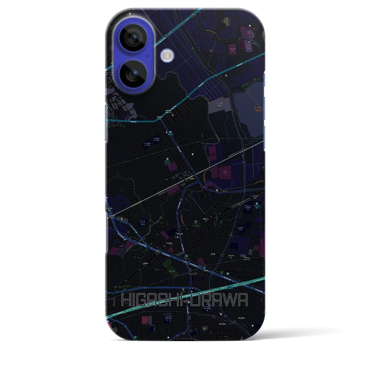 【東浦和(埼玉県)】地図柄iPhoneケース(バックカバータイプ)