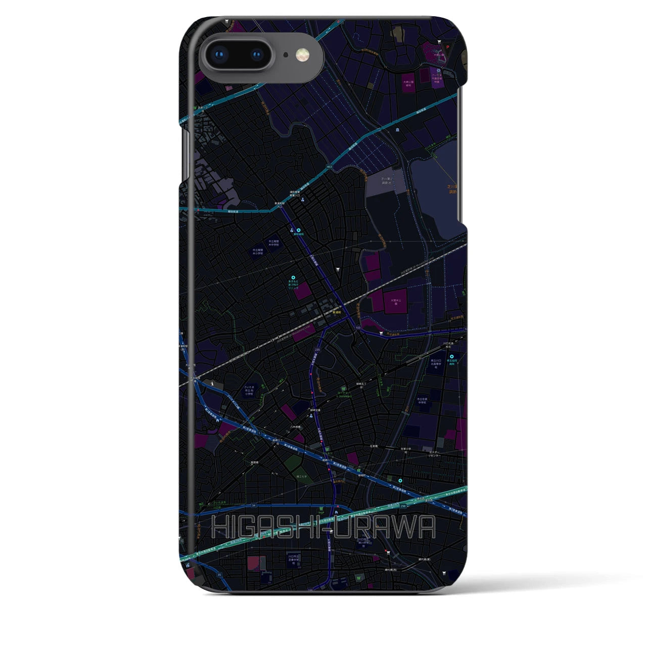 【東浦和(埼玉県)】地図柄iPhoneケース(バックカバータイプ)