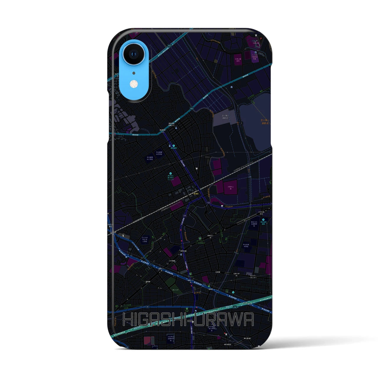 【東浦和(埼玉県)】地図柄iPhoneケース(バックカバータイプ)