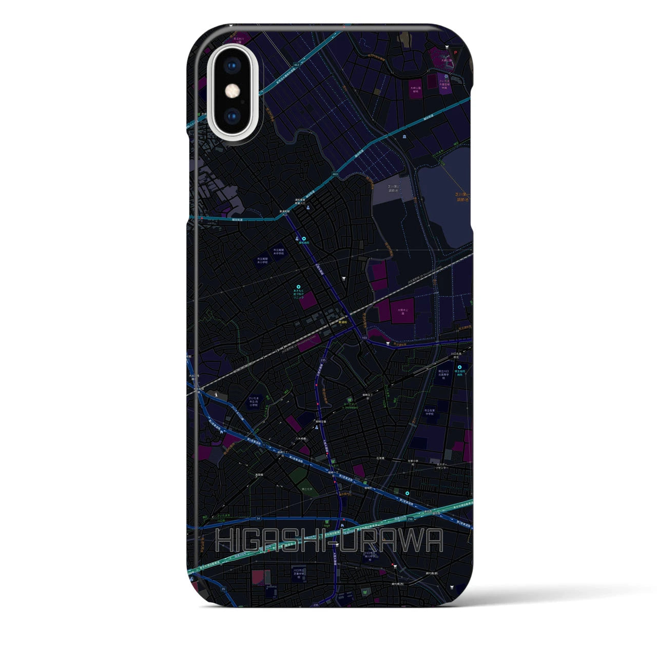 【東浦和(埼玉県)】地図柄iPhoneケース(バックカバータイプ)