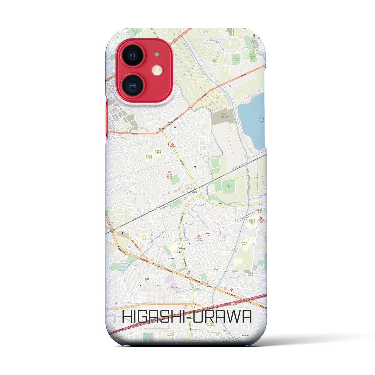 【東浦和(埼玉県)】地図柄iPhoneケース(バックカバータイプ)