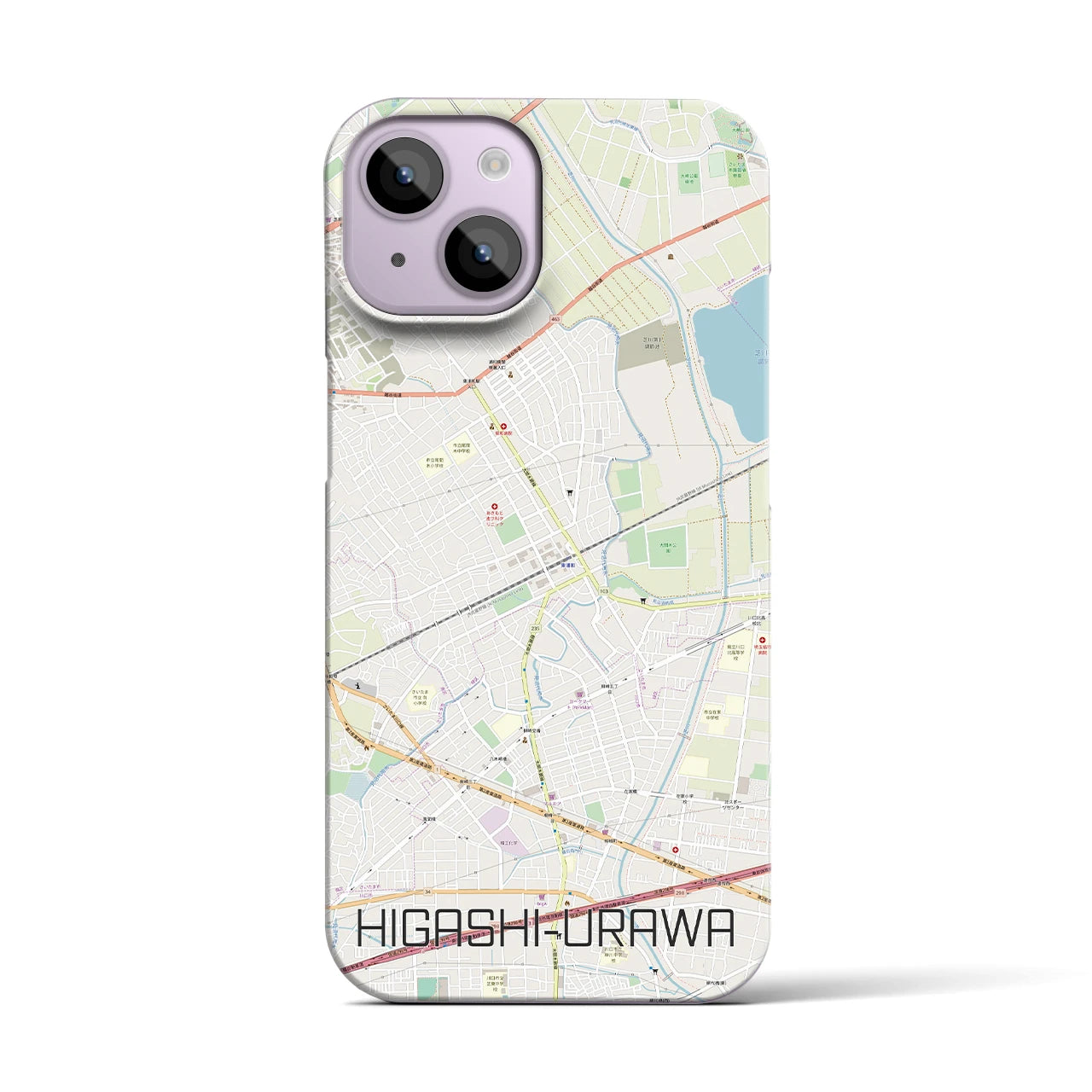 【東浦和(埼玉県)】地図柄iPhoneケース(バックカバータイプ)