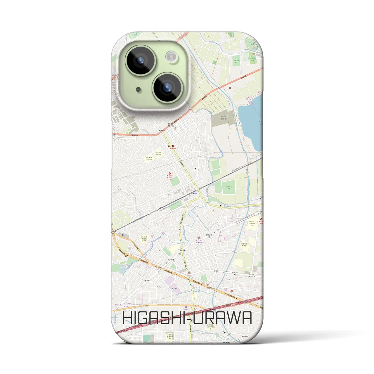 【東浦和(埼玉県)】地図柄iPhoneケース(バックカバータイプ)