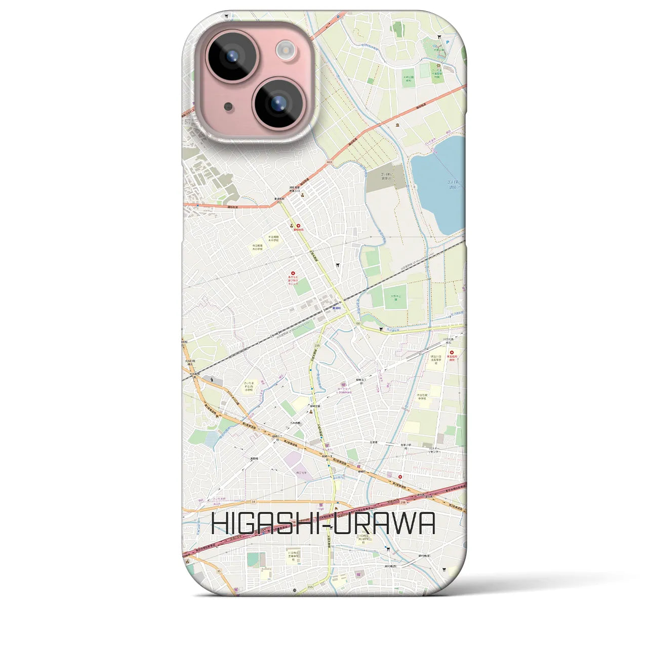 【東浦和(埼玉県)】地図柄iPhoneケース(バックカバータイプ)