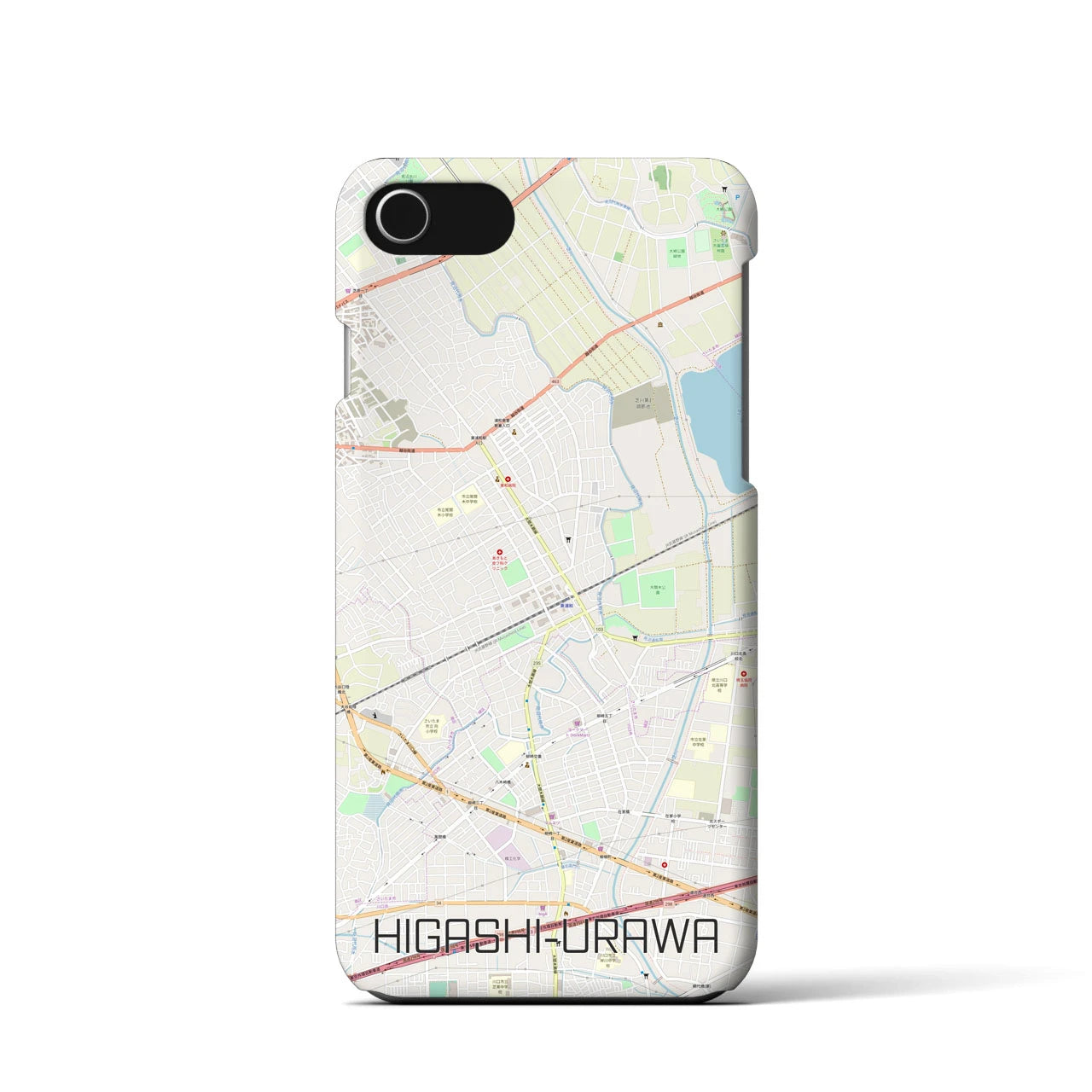 【東浦和(埼玉県)】地図柄iPhoneケース(バックカバータイプ)
