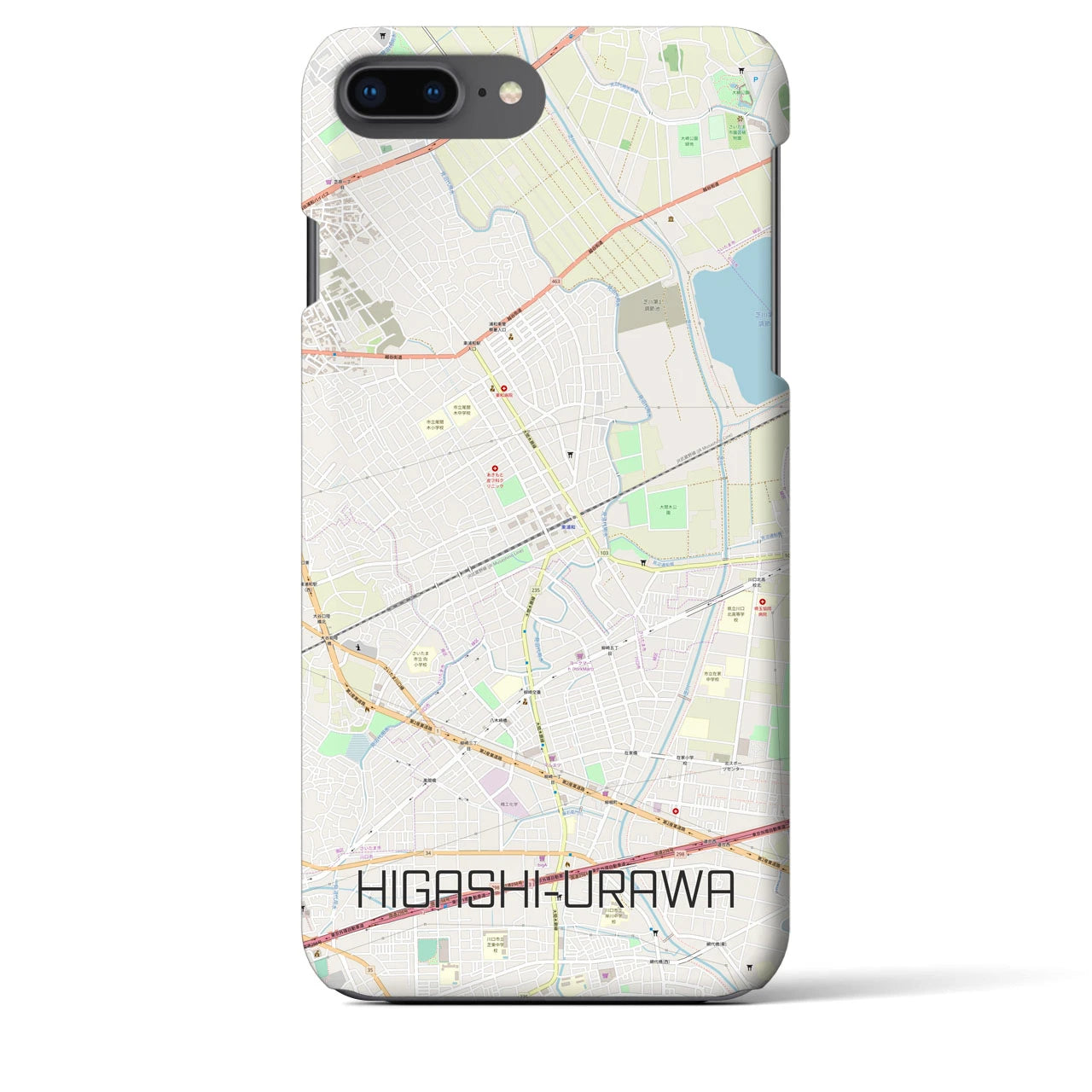 【東浦和(埼玉県)】地図柄iPhoneケース(バックカバータイプ)