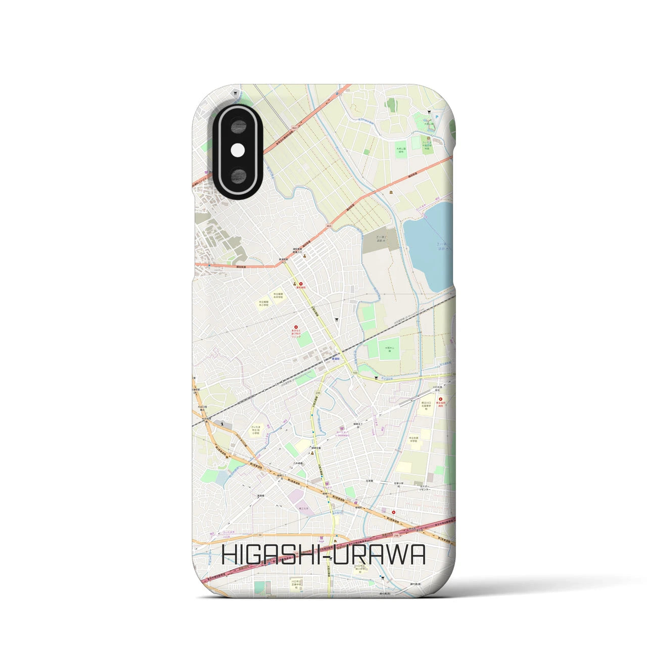 【東浦和(埼玉県)】地図柄iPhoneケース(バックカバータイプ)