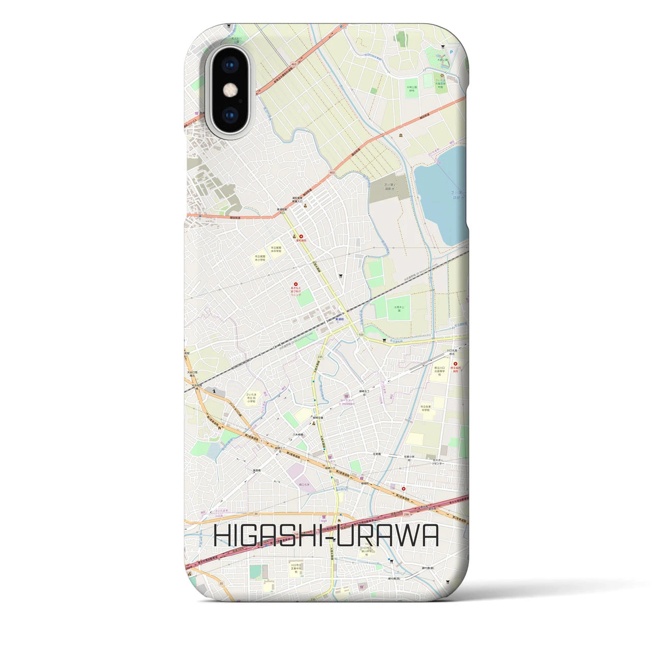 【東浦和(埼玉県)】地図柄iPhoneケース(バックカバータイプ)