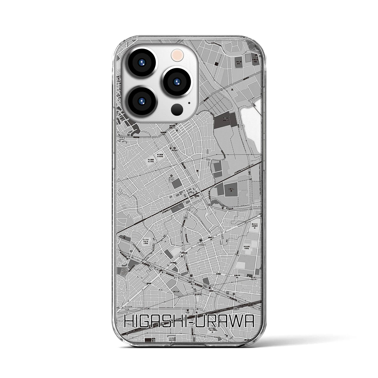【東浦和(埼玉県)】地図柄iPhoneケース(クリアタイプ)