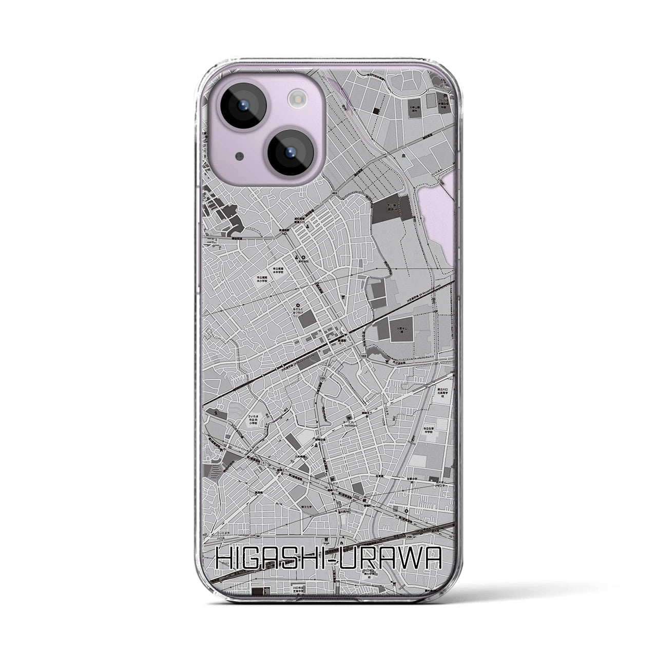 【東浦和(埼玉県)】地図柄iPhoneケース(クリアタイプ)