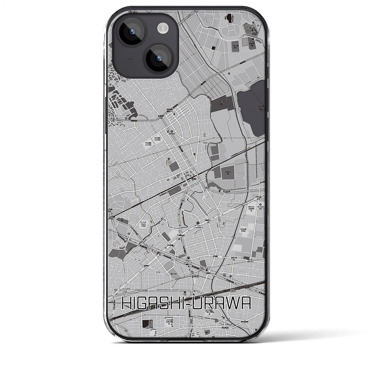 【東浦和(埼玉県)】地図柄iPhoneケース(クリアタイプ)