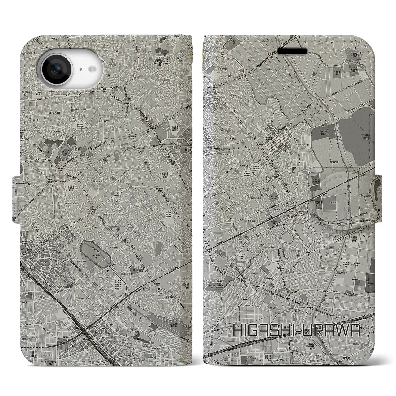 【東浦和(埼玉県)】地図柄iPhoneケース(手帳タイプ)