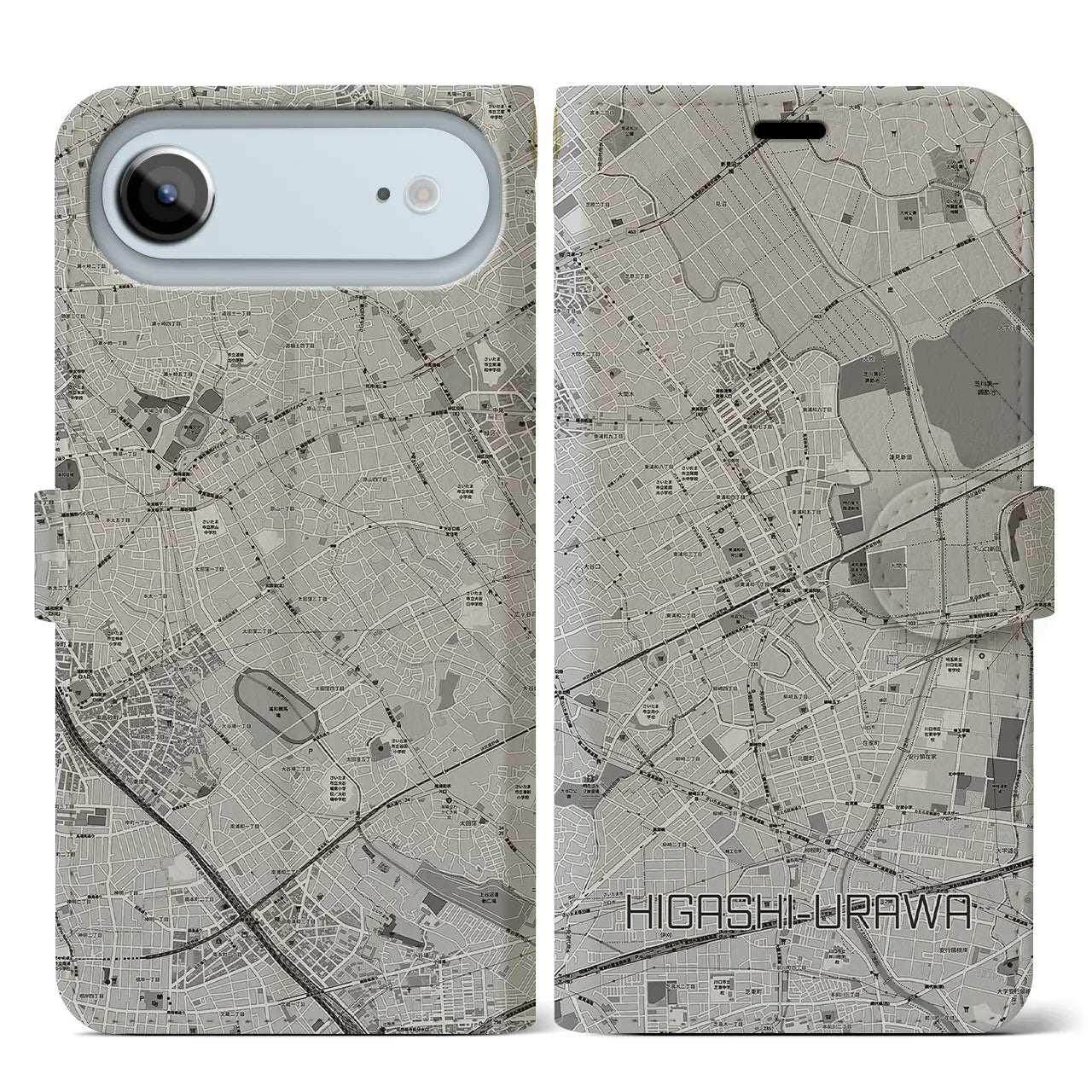 【東浦和(埼玉県)】地図柄iPhoneケース(手帳タイプ)