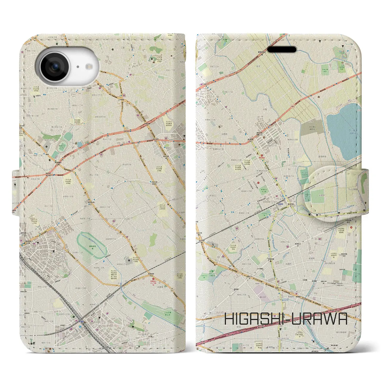 【東浦和(埼玉県)】地図柄iPhoneケース(手帳タイプ)