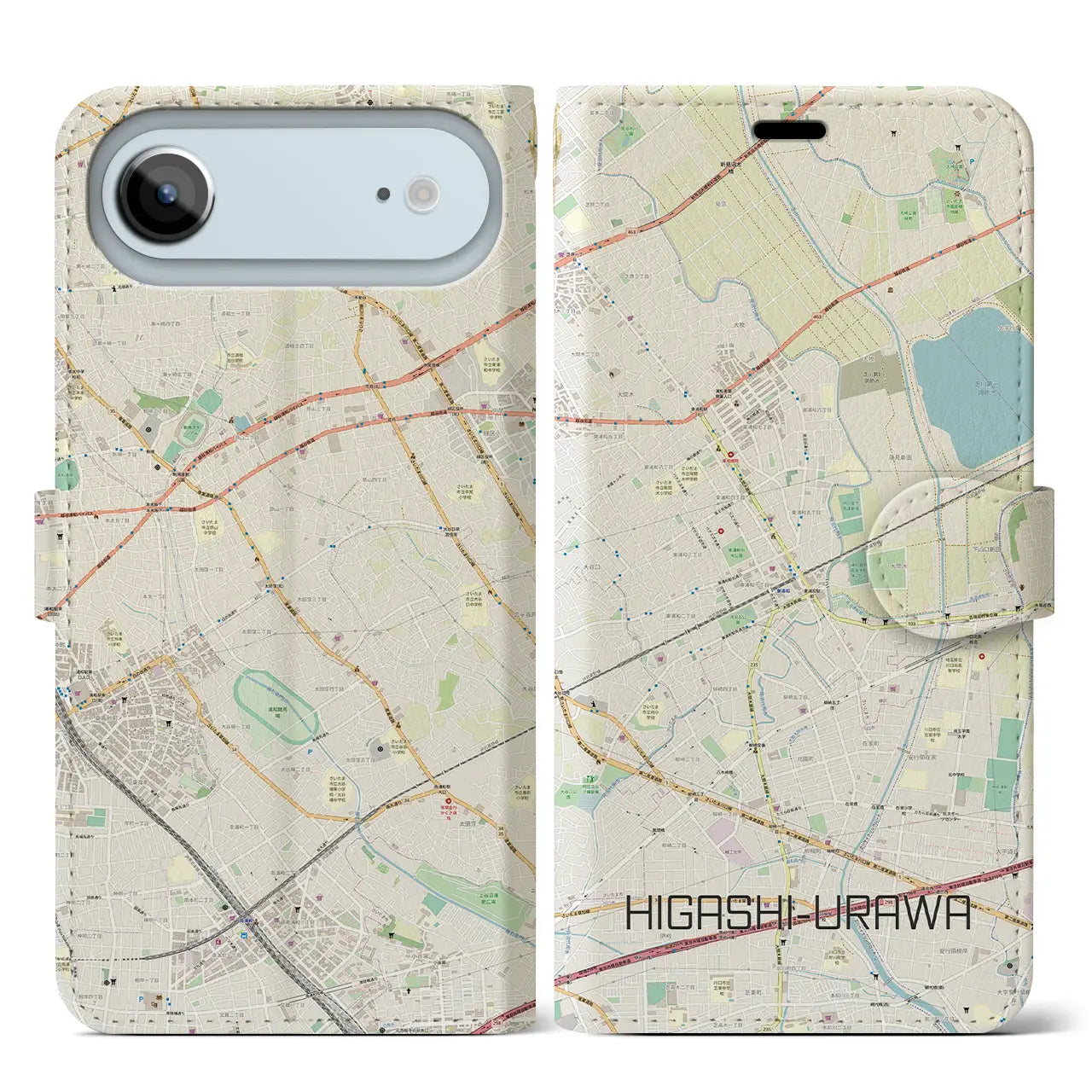 【東浦和(埼玉県)】地図柄iPhoneケース(手帳タイプ)