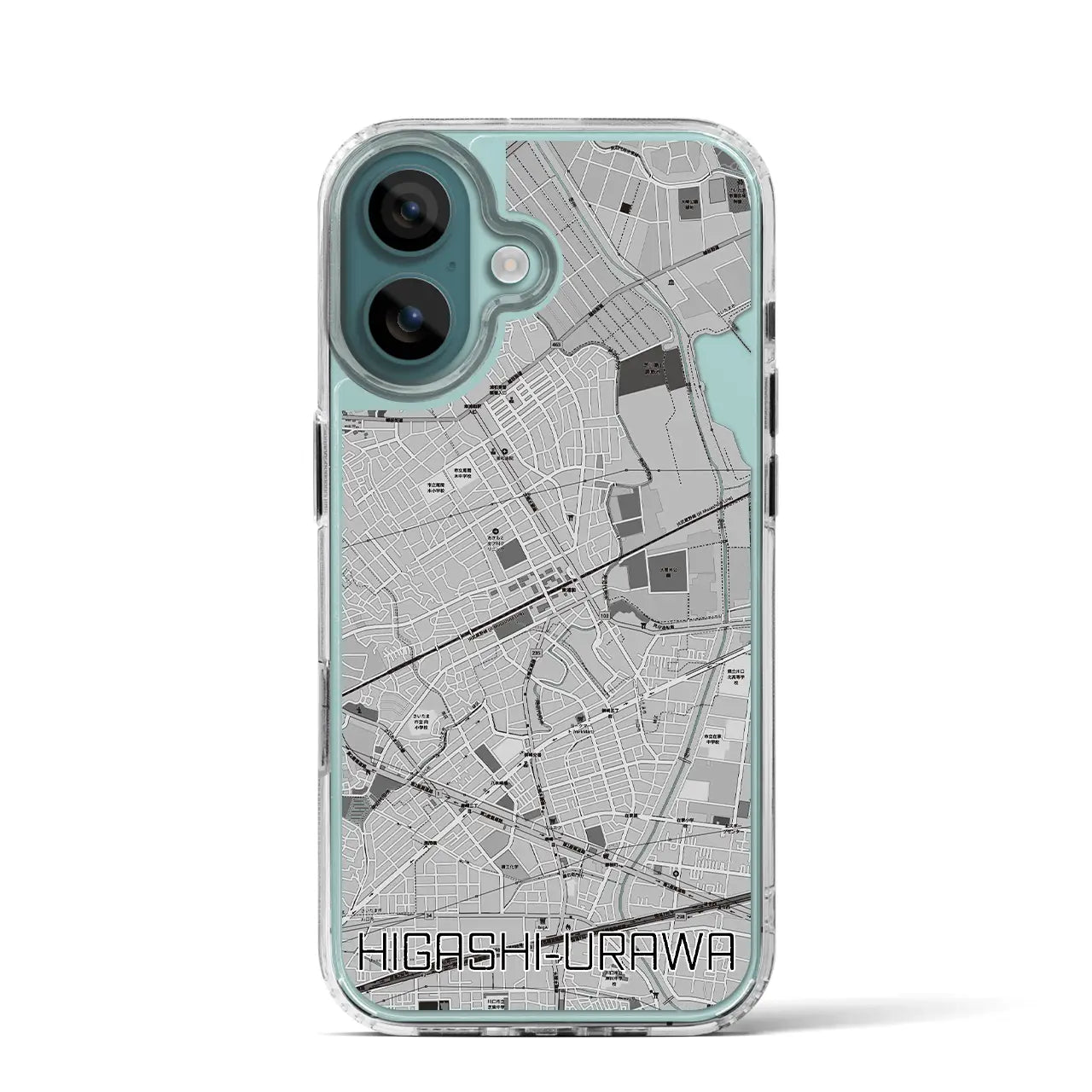 【東浦和(埼玉県)】地図柄iPhoneケース(MagSafeタイプ)モノトーン・iPhone 16 Pro 用