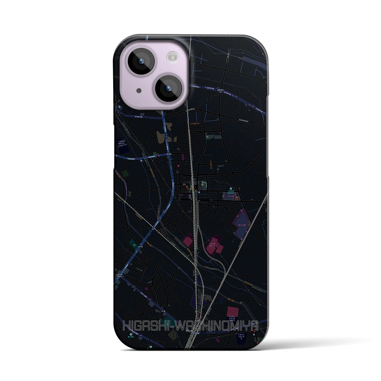 【東鷲宮(埼玉県)】地図柄iPhoneケース(バックカバータイプ)