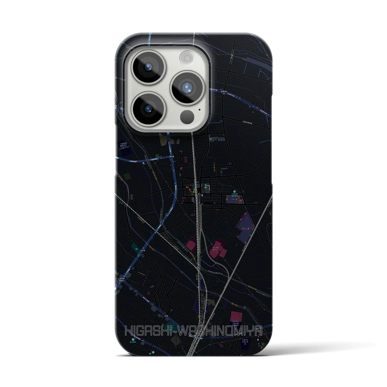 【東鷲宮(埼玉県)】地図柄iPhoneケース(バックカバータイプ)