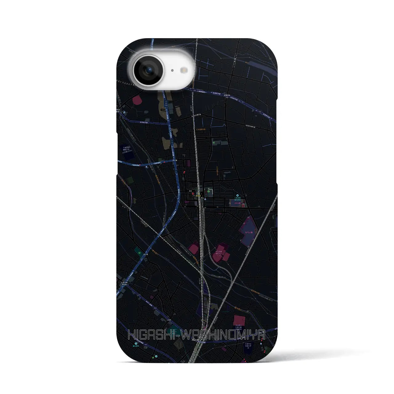 【東鷲宮(埼玉県)】地図柄iPhoneケース(バックカバータイプ)