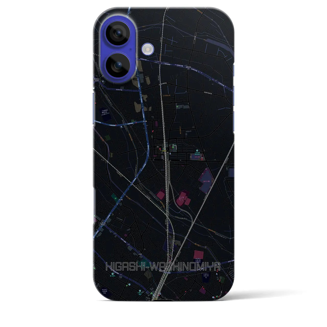 【東鷲宮(埼玉県)】地図柄iPhoneケース(バックカバータイプ)