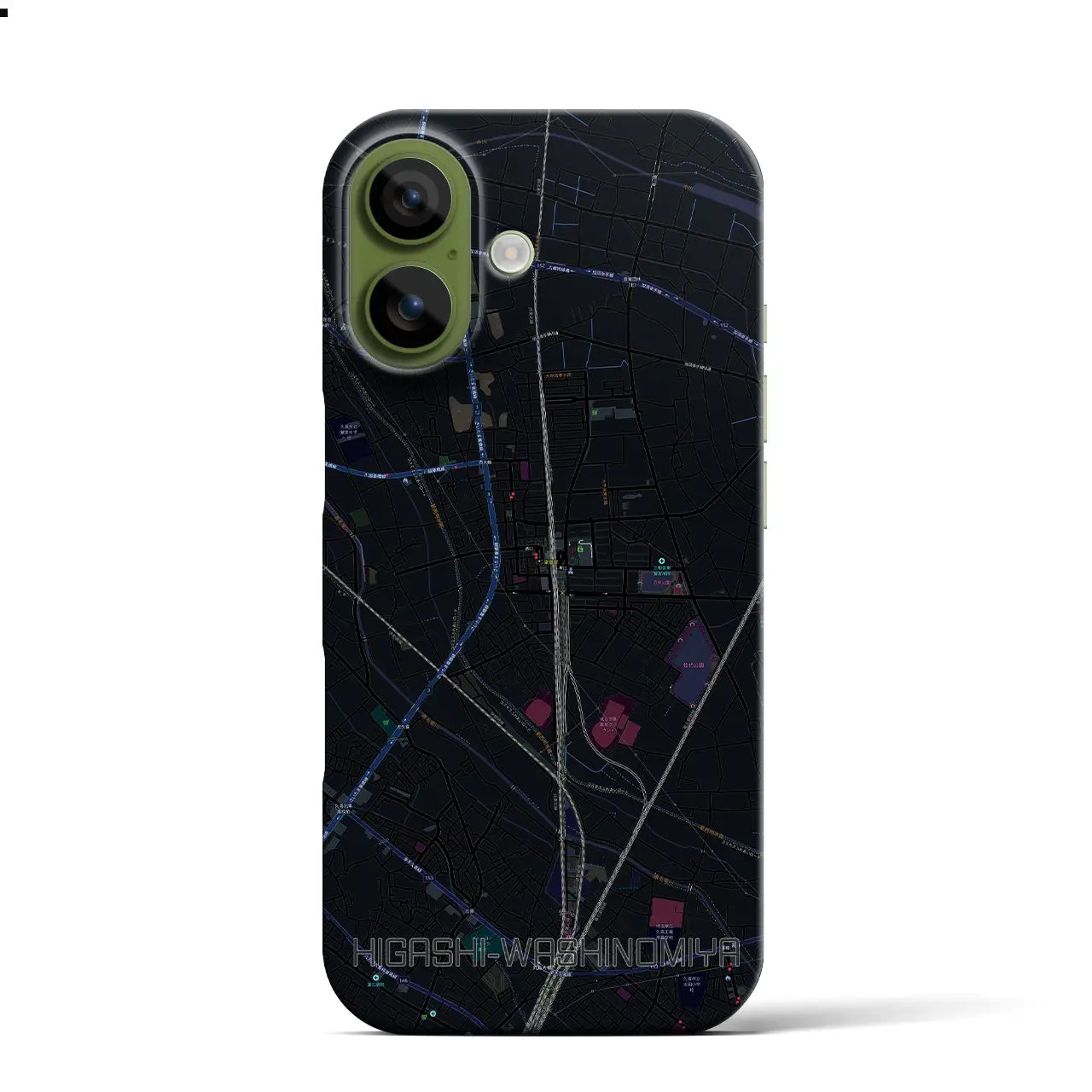 【東鷲宮(埼玉県)】地図柄iPhoneケース(バックカバータイプ)