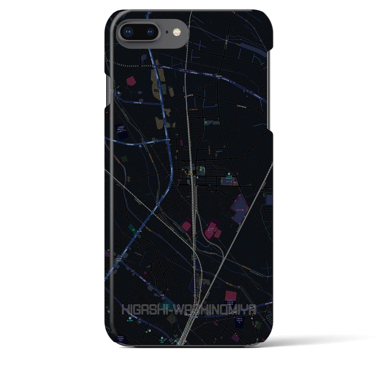 【東鷲宮(埼玉県)】地図柄iPhoneケース(バックカバータイプ)