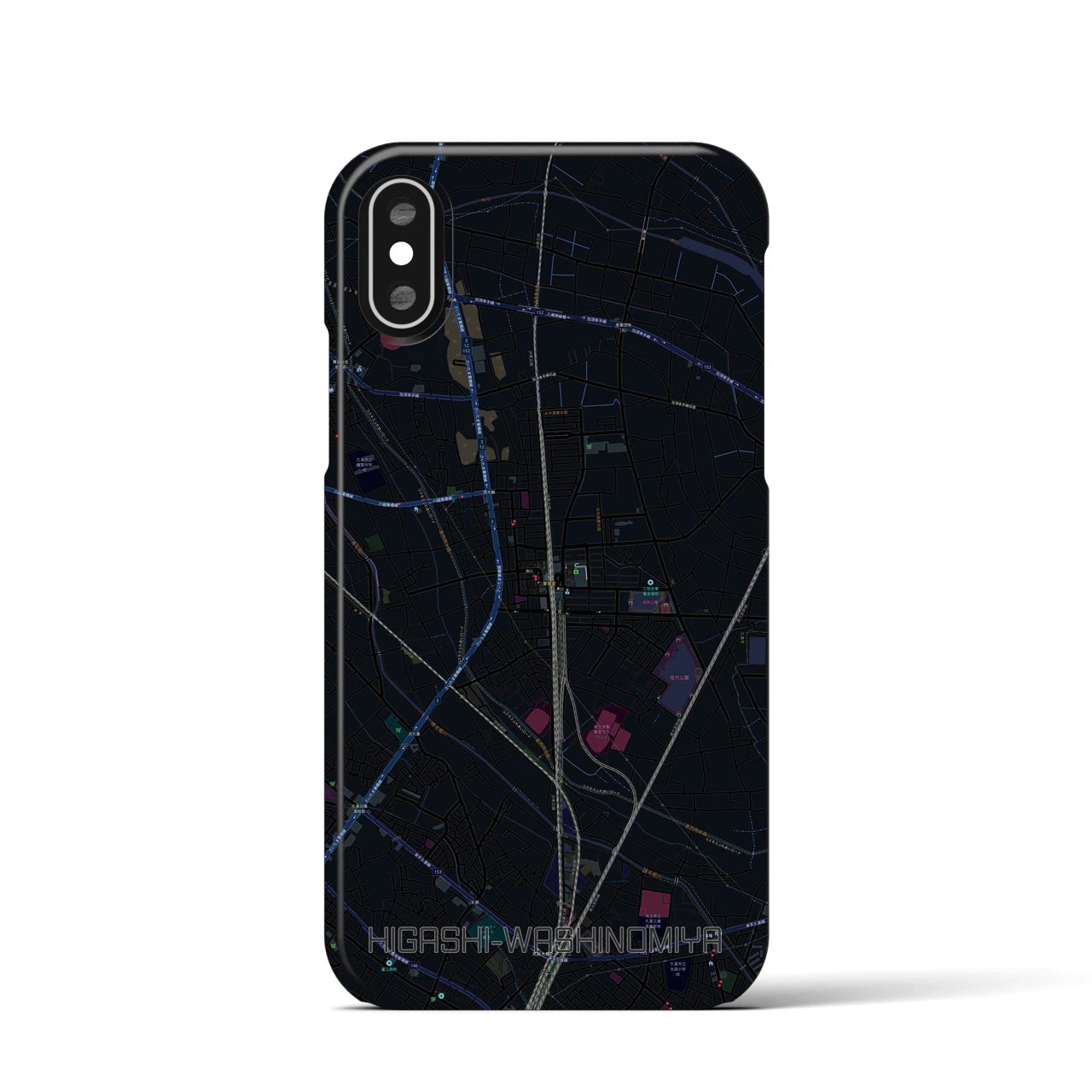 【東鷲宮(埼玉県)】地図柄iPhoneケース(バックカバータイプ)