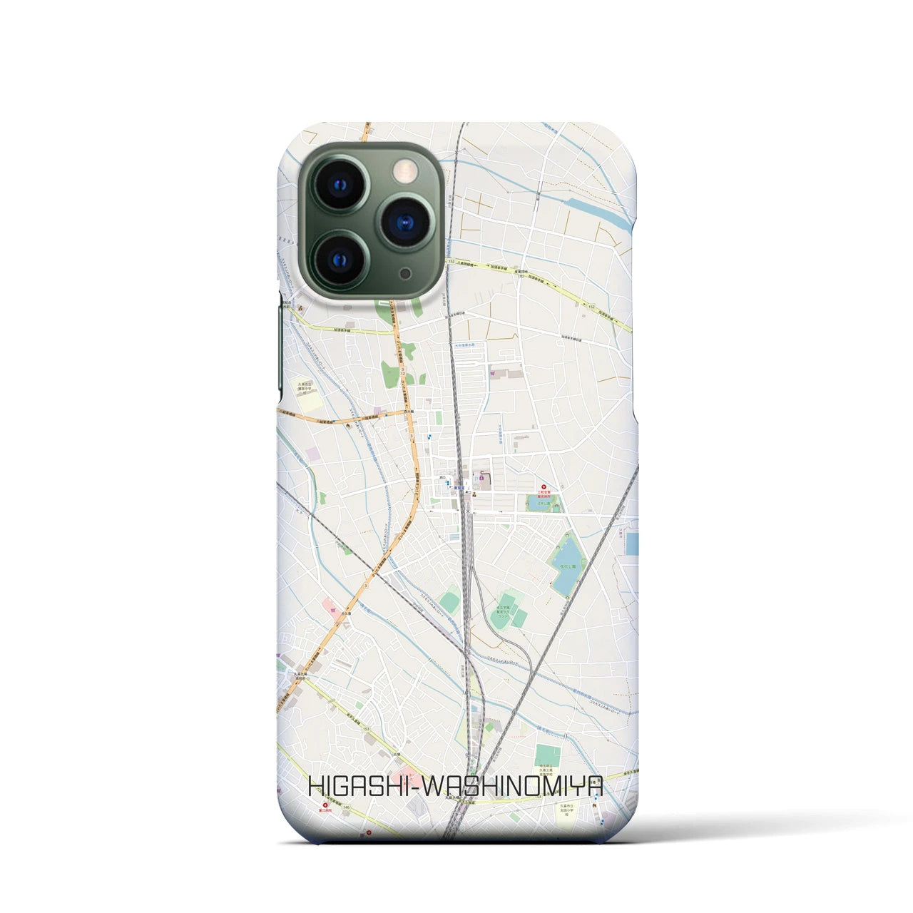 【東鷲宮(埼玉県)】地図柄iPhoneケース(バックカバータイプ)