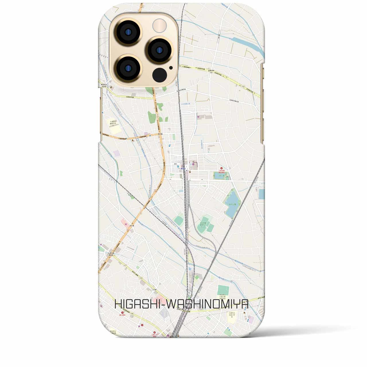 【東鷲宮(埼玉県)】地図柄iPhoneケース(バックカバータイプ)