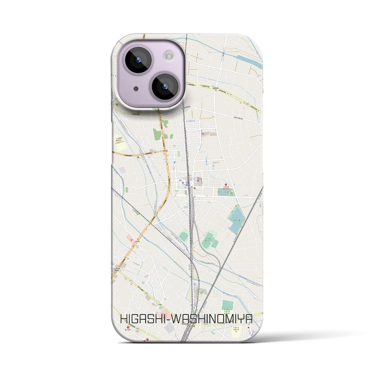 【東鷲宮(埼玉県)】地図柄iPhoneケース(バックカバータイプ)