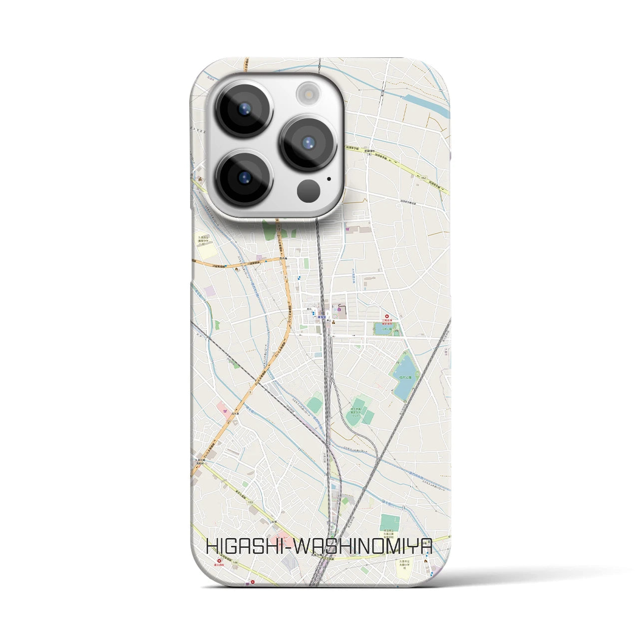 【東鷲宮(埼玉県)】地図柄iPhoneケース(バックカバータイプ)