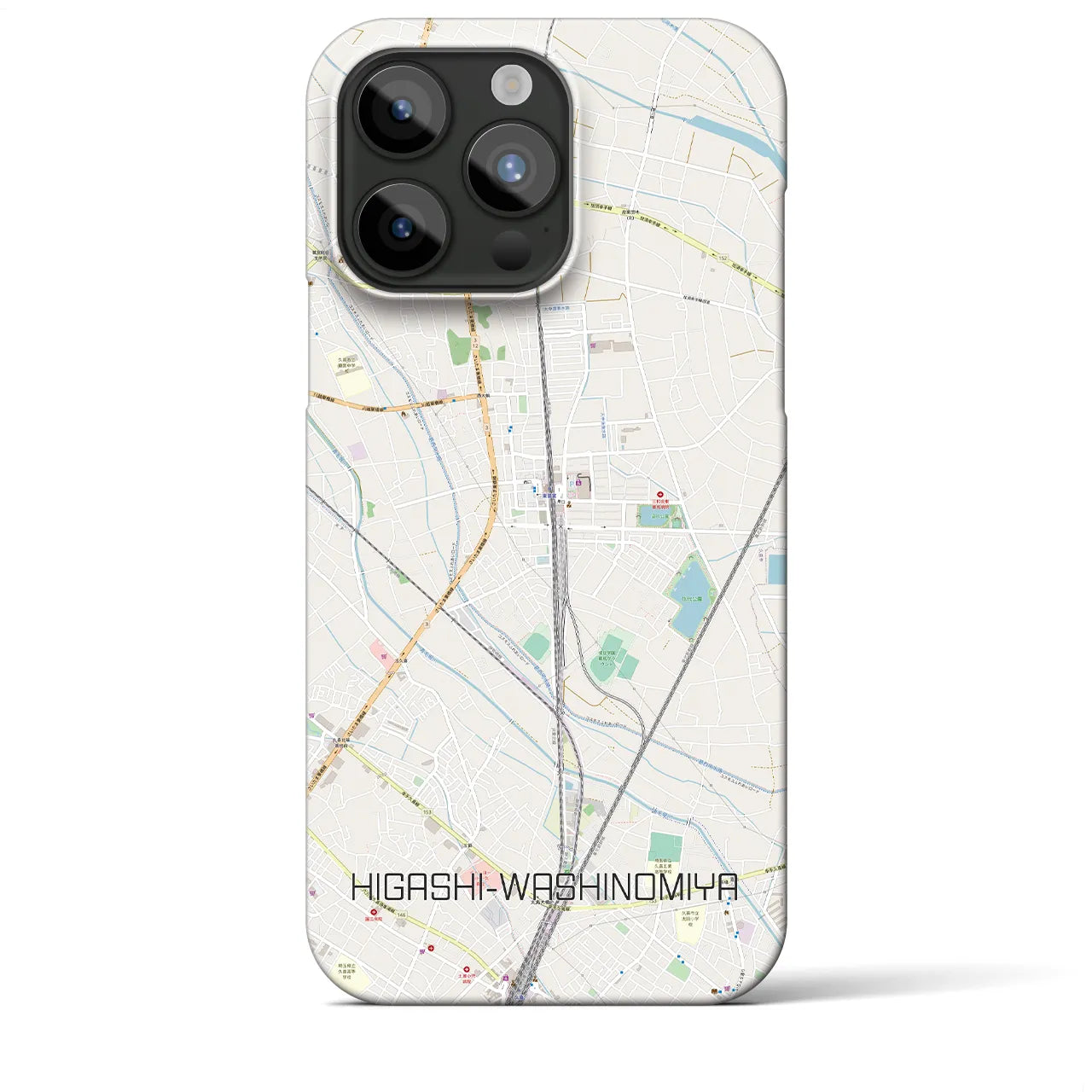 【東鷲宮(埼玉県)】地図柄iPhoneケース(バックカバータイプ)