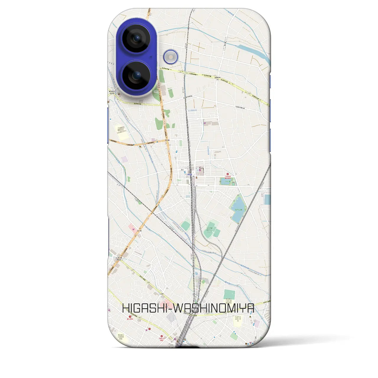【東鷲宮(埼玉県)】地図柄iPhoneケース(バックカバータイプ)ナチュラル・iPhone 16 Pro Max 用