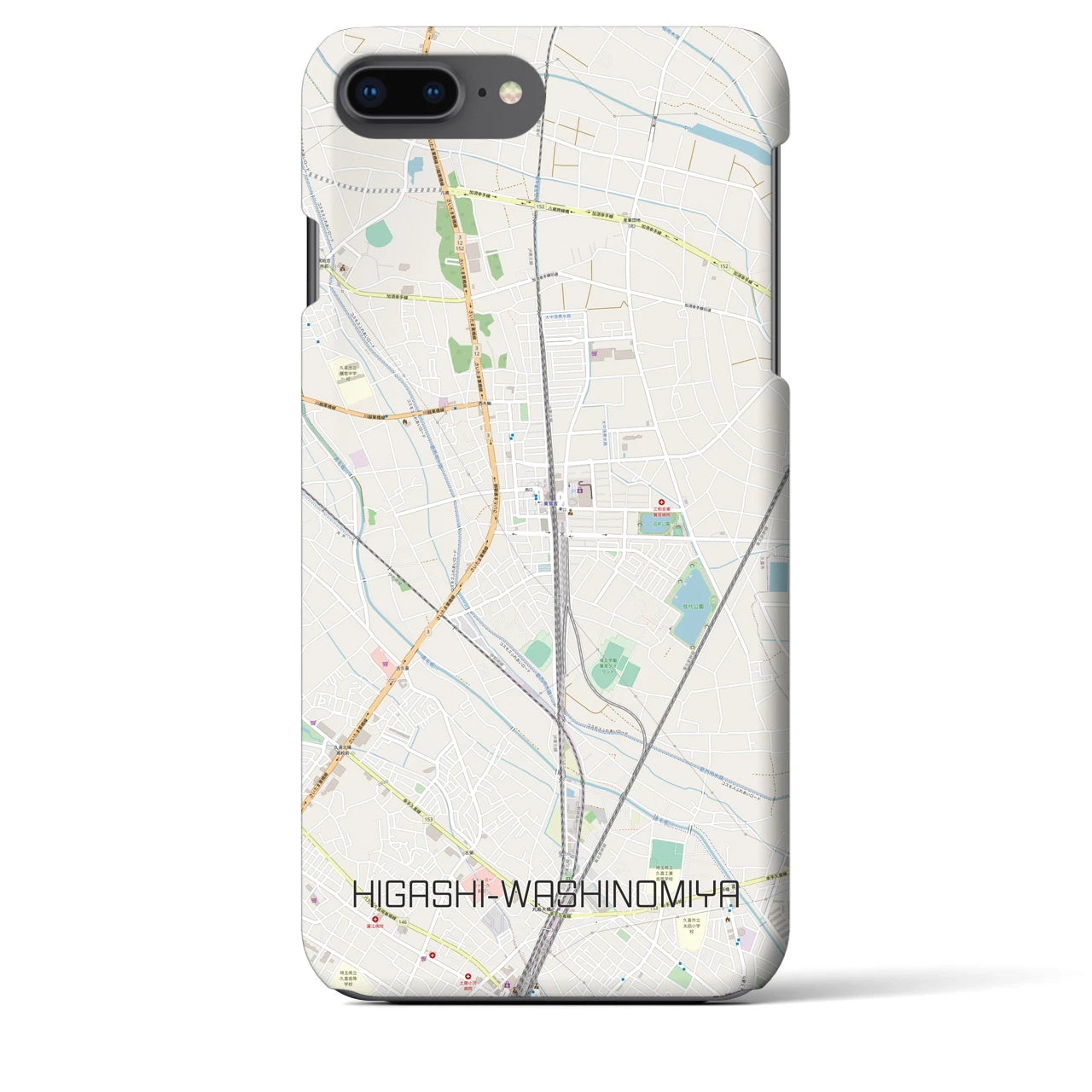 【東鷲宮(埼玉県)】地図柄iPhoneケース(バックカバータイプ)